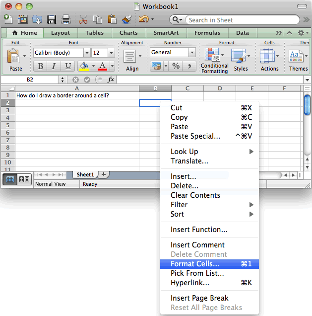 Shortcut for borders in excel